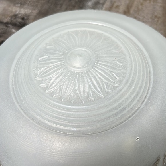 Vintage 1920s Art Deco White Frosted Glass 10" Chandelier Ceiling Light Fixture - Picture 2 of 5
